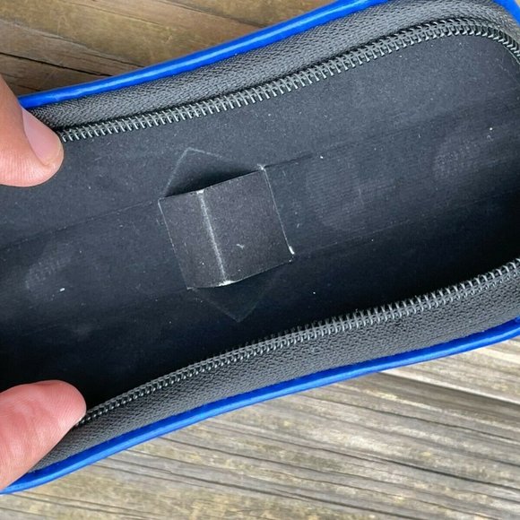 Glasses Case Empty Case for Eye wear Glasses Blue Faux Leather Case only - Picture 5 of 8